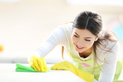 Clean carpet in a living room after professional treatment